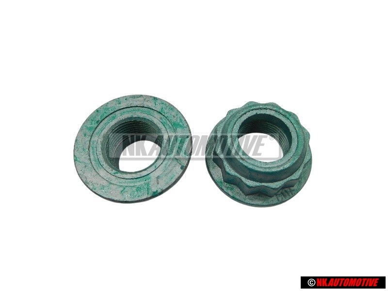 2x Γνήσιο VW Δωδεκάγωνο Παξιμάδι Με Κολάρο, Με Αυτασφάλιση - N 90587602