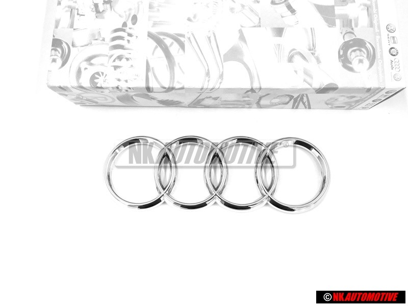 Γνήσιο Audi Δαχτυλίδια Εμπρόσθιο Σήμα Έμβλημα Μάσκας Χρωμέ - 8N0853605
