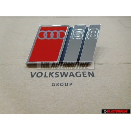 Γνήσιο Audi S8 Εμπρόσθιο Σήμα Έμβλημα Μάσκας Χρωμέ Κόκκινο - 4D0853736A 2ZZ
