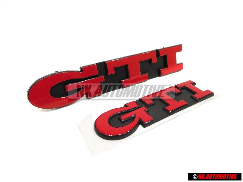 Γνήσιο VW ΣΕΤ GTI Front Grill & Rear Boot Badge Emblem Red - Golf MK3
