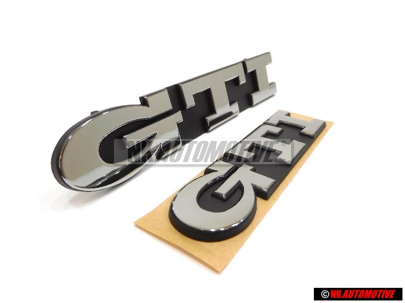 Γνήσιο VW ΣΕΤ GTI Front Grill & Rear Boot Badge Emblem Chrome - Golf MK3