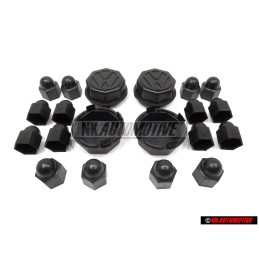 Γνήσιο VW ΣΕΤ 4 Wheels Centre Hub Caps & Bolt Caps - Golf MK1/2 Cabriolet