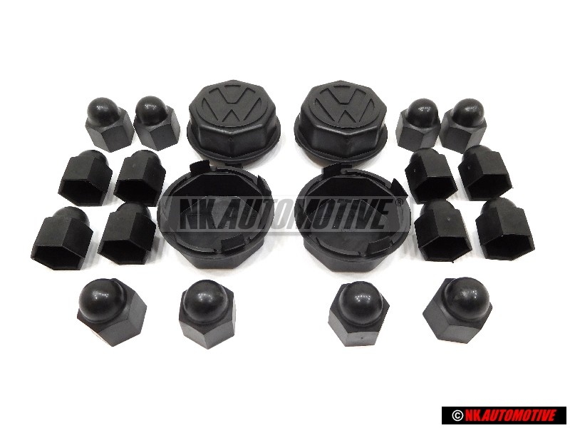 Γνήσιο VW ΣΕΤ 4 Wheels Centre Hub Caps & Bolt Caps - Golf MK1/2 Cabriolet