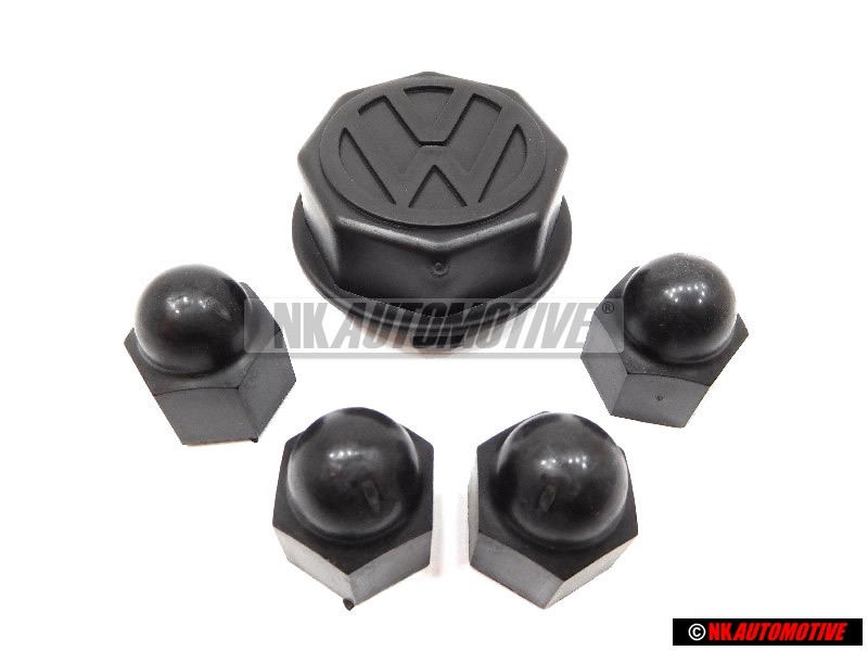 Γνήσιο VW ΣΕΤ for 1 Wheel Centre Hub Caps & Bolt Caps - Golf MK1/2 Cabriolet