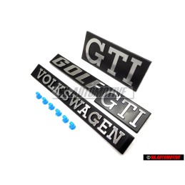Γνήσιο VW ΣΕΤ Front Rear Badges Emblems with Fixing Clips - Golf MK1 GTI