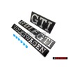 Γνήσιο VW ΣΕΤ Front Rear Badges Emblems with Fixing Clips - Golf MK1 GTI