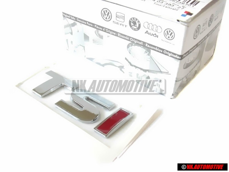 Γνήσιο VW TSI Οπίσθιο Σήμα Έμβλημα Χρωμέ Κόκκινο - 5K0853675M GQF