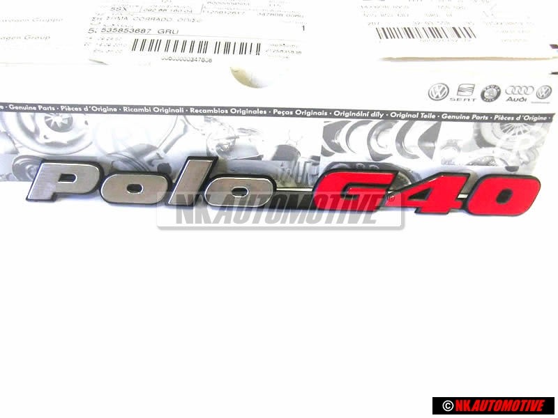 Γνήσιο VW POLO G40 Οπίσθιο Σήμα Έμβλημα Χρωμέ Κόκκινο - 871853687E VD9