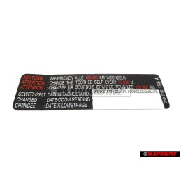 Γνήσιο VW Πινακίδα 'Προσοχή' Ιμάντες Κάθε...... Km/M Να Αντικ.. 