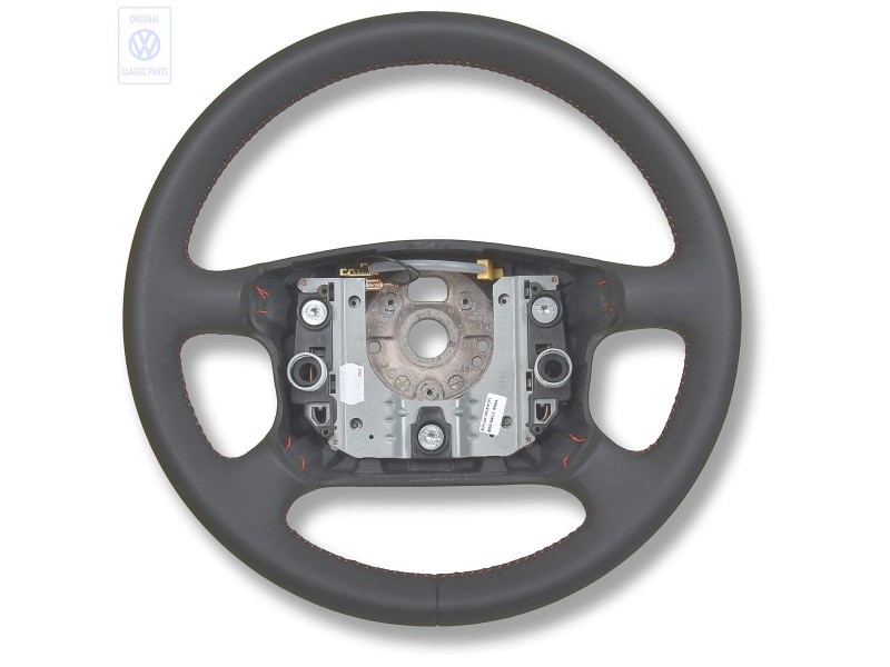 Γνήσιο VW Τιμόνι Δέρμα Μαύρο/Tropic Πορτοκαλί - 1J0419091APHCB