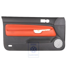 Γνήσιο VW Επένδυση Πόρτας Δέρμα Μαύρο/Tropic Πορτοκαλί - 1J3867011CGGEB