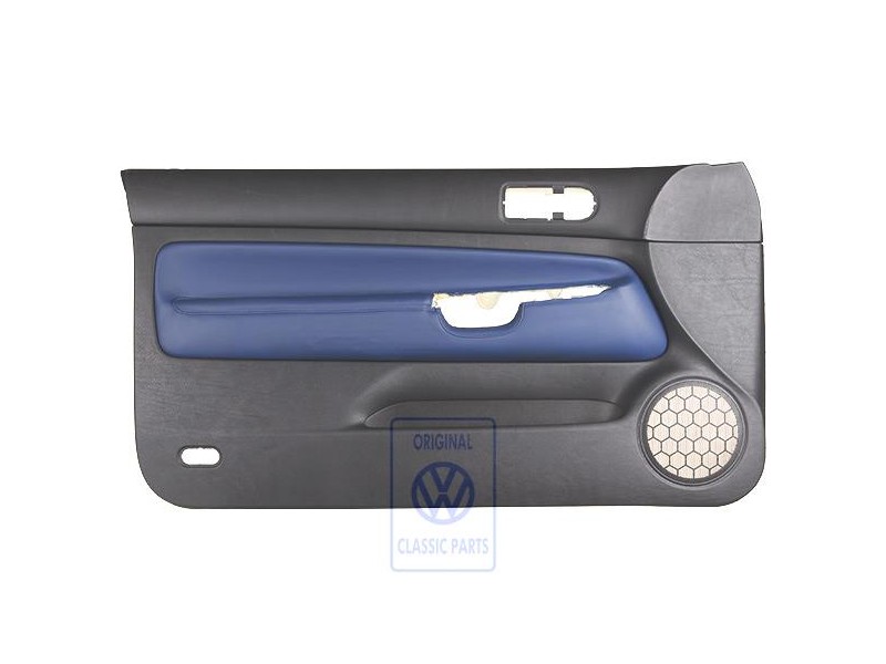 Γνήσιο VW Επένδυση Πόρτας Δέρμα Μαύρο/Orbitblue - 1J3867011CGGEC