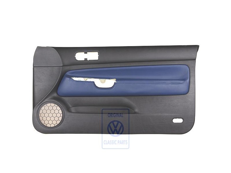 Γνήσιο VW Επένδυση Πόρτας Δέρμα Μαύρο/Orbitblue - 1J3867012CPGEC