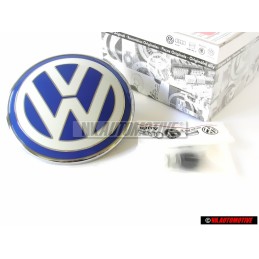Γνήσιο VW Οπίσθιο Σήμα Έμβλημα Μάσκας Μπλέ Άσπρο - 1C0853630D 39A