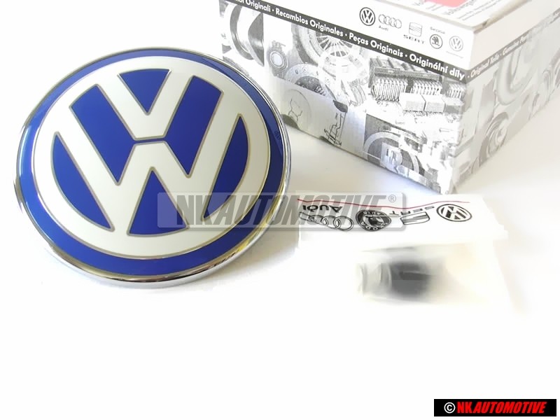 Γνήσιο VW Οπίσθιο Σήμα Έμβλημα Μάσκας Μπλέ Άσπρο - 1C0853630D 39A