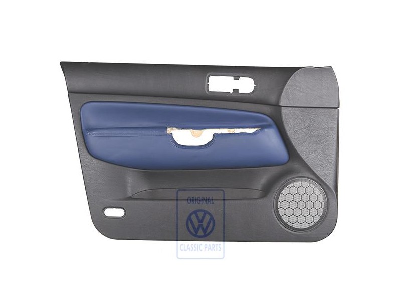 Γνήσιο VW Επένδυση Πόρτας Δέρμα Μαύρο/Orbitblue - 1J4867011DFGEC