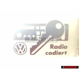 Γνήσιο VW Πινακίδα 'Κωδικοπ Ραδιοφών' - 357010049E