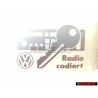 Γνήσιο VW Πινακίδα 'Κωδικοπ Ραδιοφών' - 357010049E