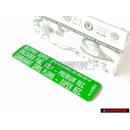 Γνήσιο VW Πινακίδα Min. Roz. 91 Unleaded Fuel - 034010105K