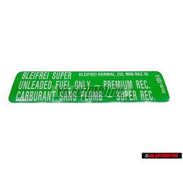 Γνήσιο VW Πινακίδα Min. Roz. 91 Unleaded Fuel - 034010105K
