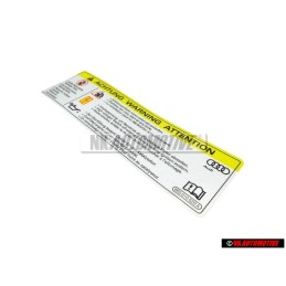 Γνήσιο VW Πινακίδα 'Προσοχή' Υψ. Τάση Σβήστε Κινητήρα - 8K0010520A