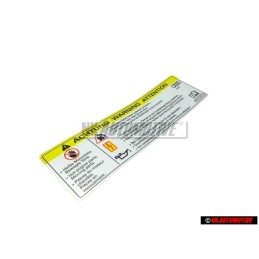 Γνήσιο VW Πινακίδα 'Προσοχή' Υψ. Τάση Σβήστε Κινητήρα - 8K0010520A