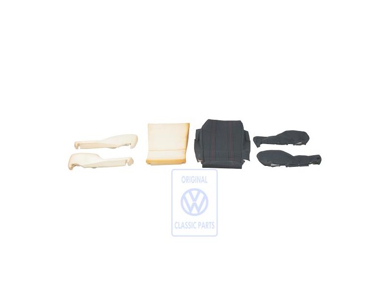 Γνήσιο VW Επένδυση Καθίσματος Ύφασμα Γκρι/Κόκκινο - 191881370A WE9