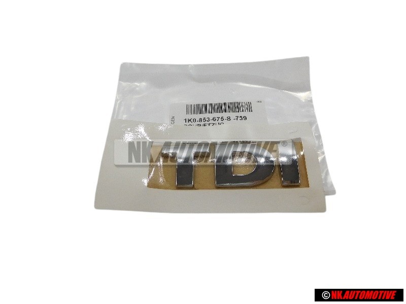 Γνήσιο VW TDI Οπίσθιο Σήμα Έμβλημα Χρωμέ - 1K0853675S 739