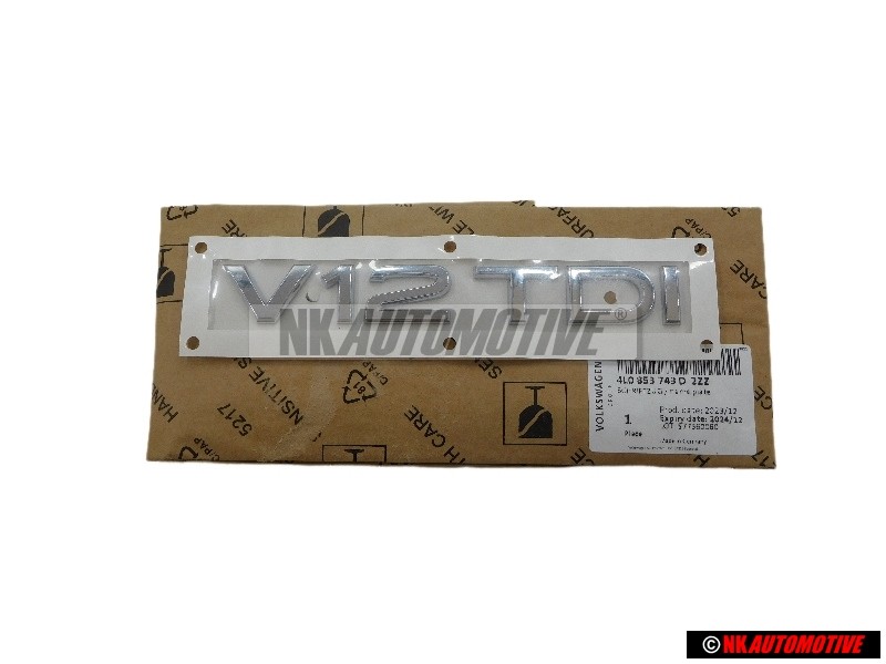 Γνήσιο Audi V12 TDI Οπίσθιο Σήμα Έμβλημα Χρωμέ - 4L0853743D 2ZZ