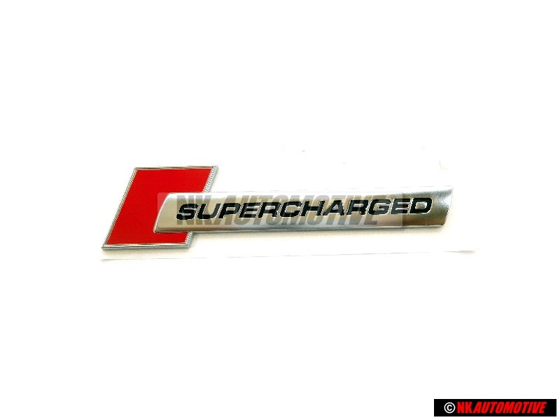 Γνήσιο Audi SUPERCHARGED Πλαϊνό Σήμα Έμβλημα Χρωμέ Κόκκινο - 4F0853601A 2ZZ