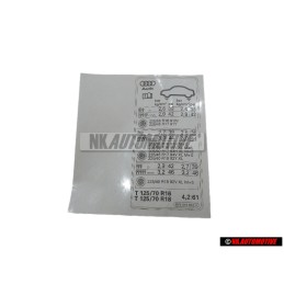 Γνήσιο Audi Πινακίδα Για Πίεση Ελαστικών - 8V0010502H