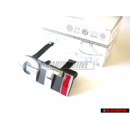 Γνήσιο VW GTI Εμπρόσθιο Σήμα Έμβλημα Μάσκας Χρωμέ Κόκκινο - 6E0853679C KTP