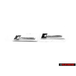 2x Γνήσιο Audi SUPERCHARGED Πλαϊνό Σήμα Έμβλημα Μάυρο Χρωμέ - 4F0853601