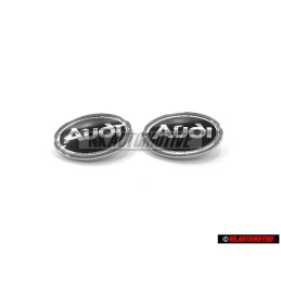 2x Γνήσιο Audi Πλαϊνό Σήμα Έμβλημα Μάυρο Χρωμέ - 8D0853621B 2ZZ