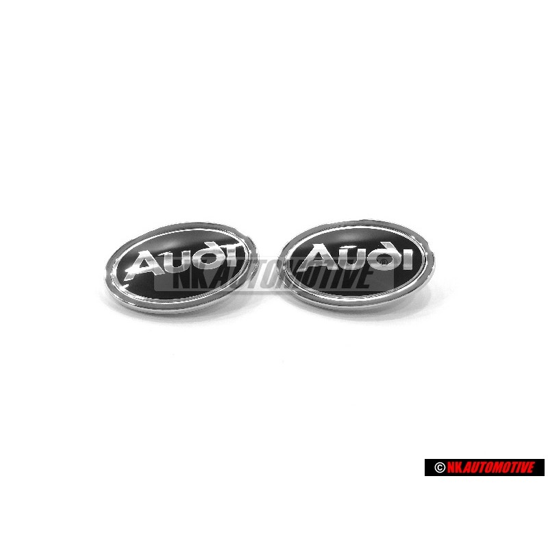 2x Γνήσιο Audi Πλαϊνό Σήμα Έμβλημα Μάυρο Χρωμέ - 8D0853621B 2ZZ
