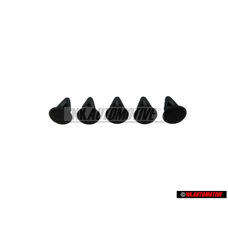 5x Γνήσιο VW Κλιπ Σατινέ Μαύρο - 801867299 01C