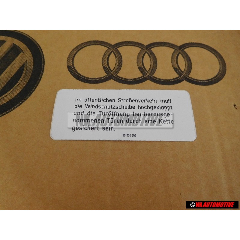 Γνήσιο VW Πινακίδα Υπόδειξης - 183000252