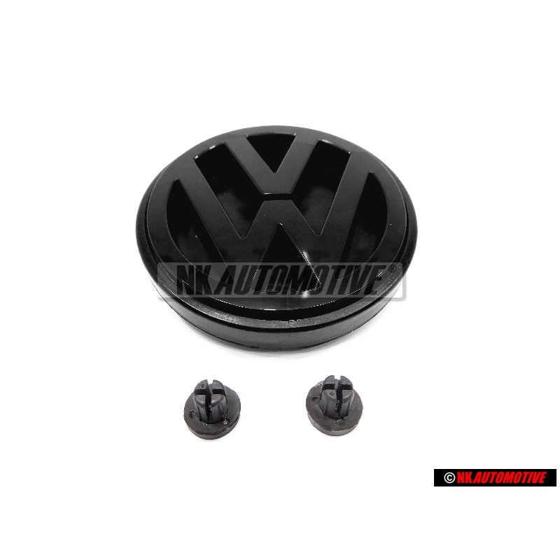 Γνήσιο VW ΣΕΤ Rear Boot Trunk Badge Emblem Black & Clips - Golf MK2 1989-1992