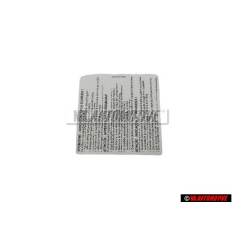 Γνήσιο VW Πινακίδα -Προσοχη- Το Όχημα Διαθέτει Αερόσακο. 