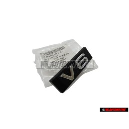 Γνήσιο Audi V6 Εμπρόσθιο Σήμα Έμβλημα Μάσκας Μάυρο Χρωμέ - 4E0853736E 2ZZ