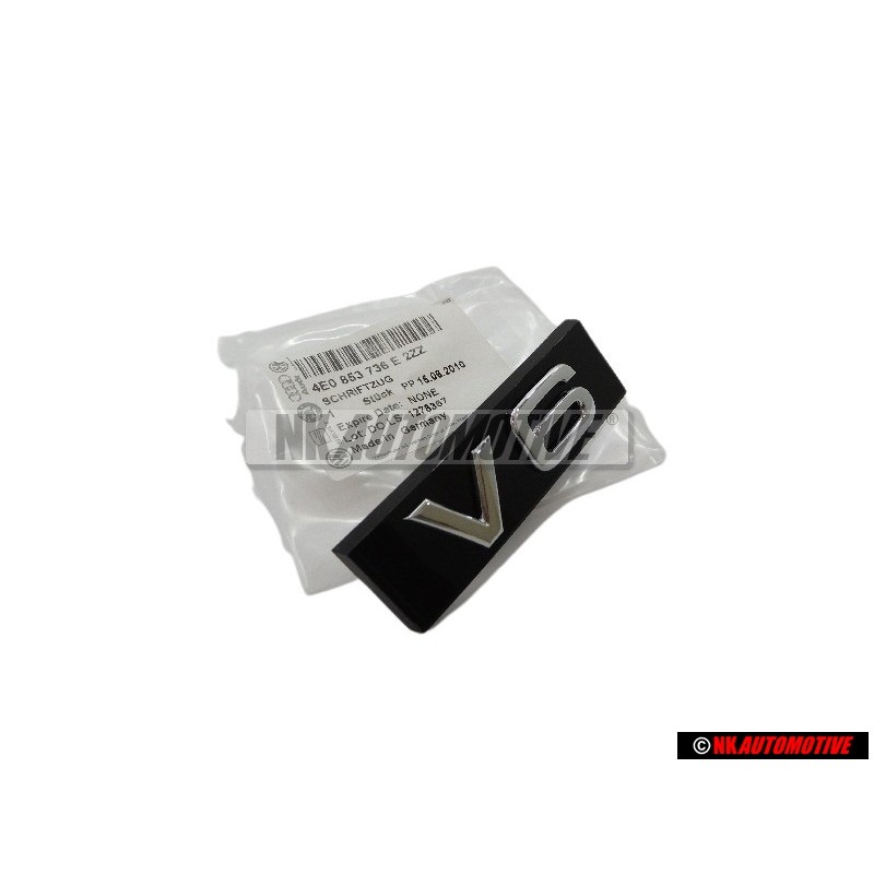 Γνήσιο Audi V6 Εμπρόσθιο Σήμα Έμβλημα Μάσκας Μάυρο Χρωμέ - 4E0853736E 2ZZ
