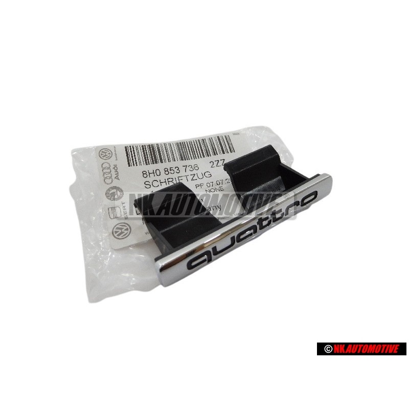 Γνήσιο Audi QUATTRO Εμπρόσθιο Σήμα Έμβλημα Μάσκας Χρωμέ - 8H0853736 2ZZ