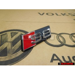Γνήσιο Audi S8 Εμπρόσθιο Σήμα Έμβλημα Μάσκας Μάυρο Χρωμέ Κόκκινο - 4E0853740