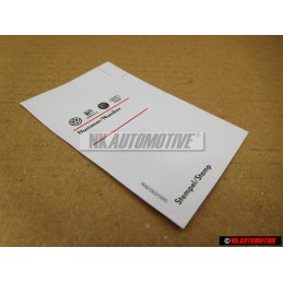 Γνήσιο VW Πινακίδα Υπόδειξης 'Μονάδα Παραγγελίας 100' - 000010006