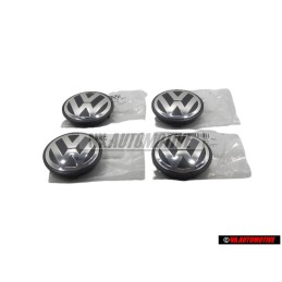 4x Γνήσιο VW Διακοσμητικό Καπάκι Τροχού Μαύρο/Ανθρακί Μεταλλικό - 7L6601149 RVC