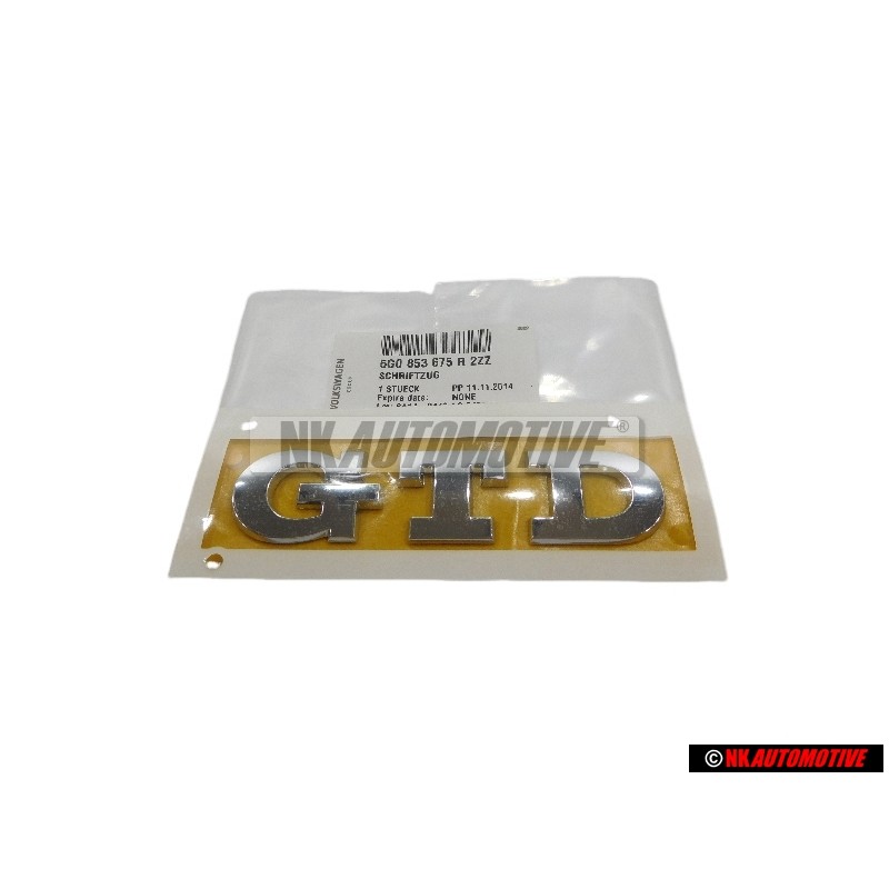 Γνήσιο VW GTD Οπίσθιο Σήμα Έμβλημα Χρωμέ - 5G0853675R 2ZZ