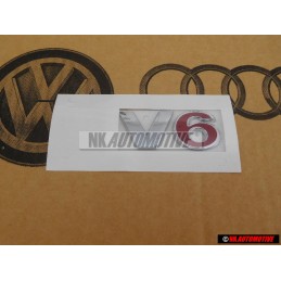 Γνήσιο VW V6 Οπίσθιο Σήμα Έμβλημα Χρωμέ Κόκκινο - 1J0853675AAGQF