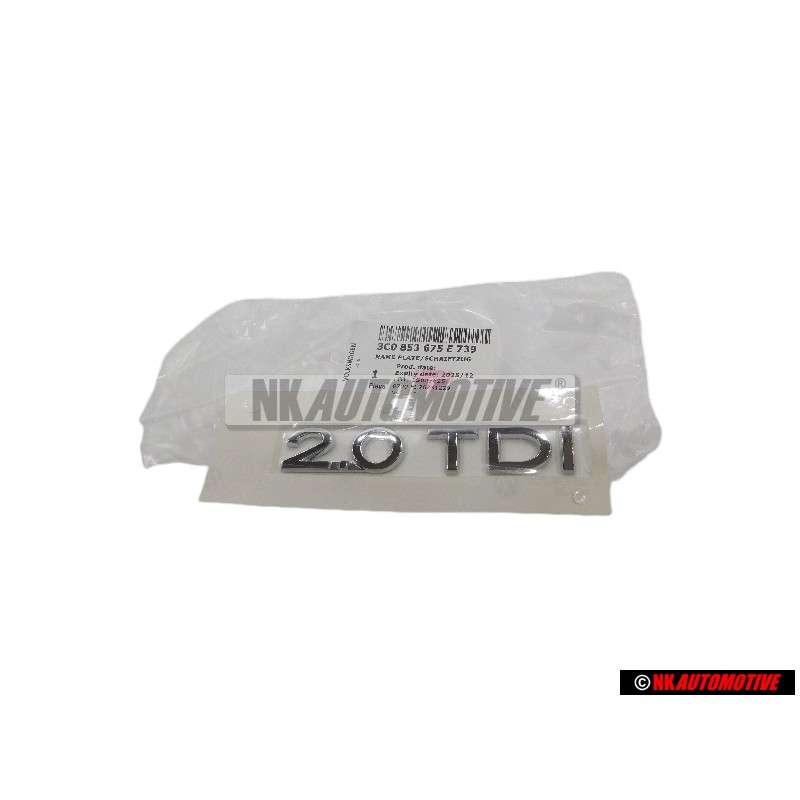 Γνήσιο VW 2.0 TDI Οπίσθιο Σήμα Έμβλημα Χρωμέ - 3C0853675E 739
