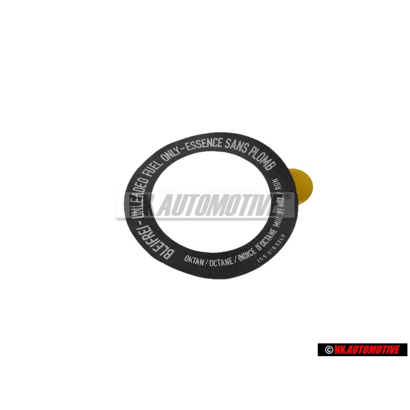 Γνήσιο VW Πινακίδα 'Αμόλυβδη / ' *Unleaded Fuel Only - 155010024P