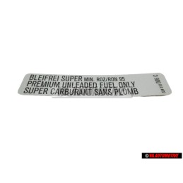 Γνήσιο VW Πινακίδα 'Αμόλυβδη Super' Premium Unleaded Fuel Only - 034010006C